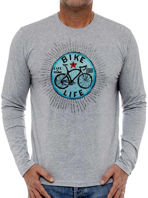 Bike life mens grey LONG SLEEVE tshirt 839108 500x