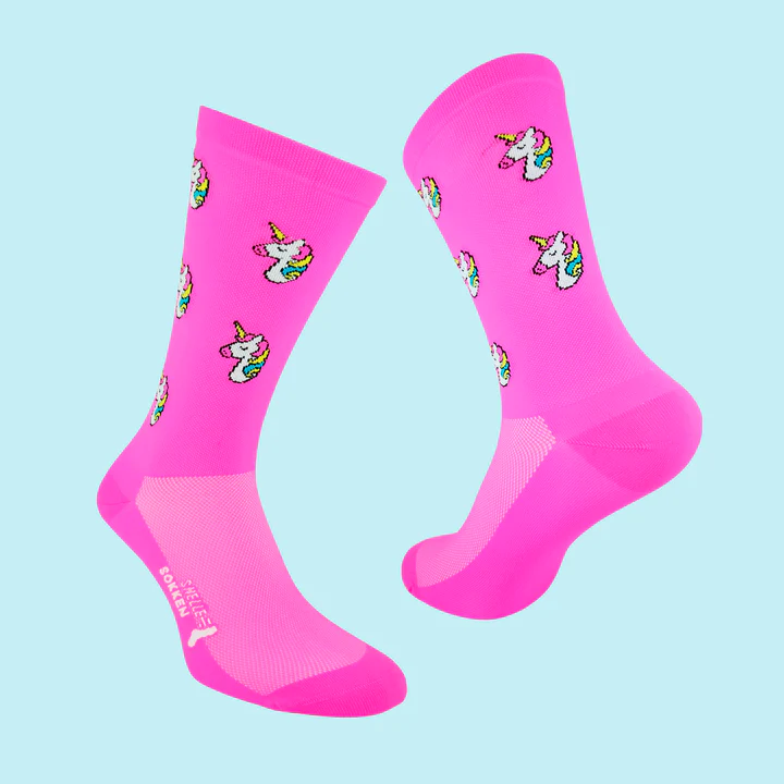 Snelle Sokken Unicorn (fluor roze)