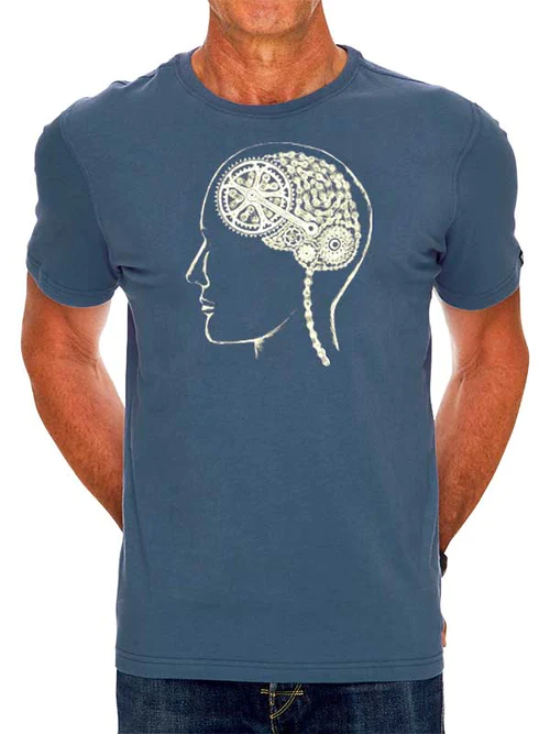 Cycology t-shirt: Bike Brain (denim) - M