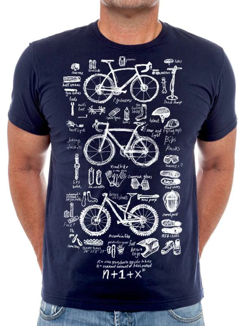 Cycology t shirt Bike Maths navy CyclingLifestyle