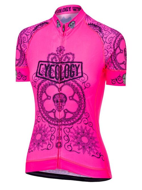 cycology dames wielershirt day of the living roze 2