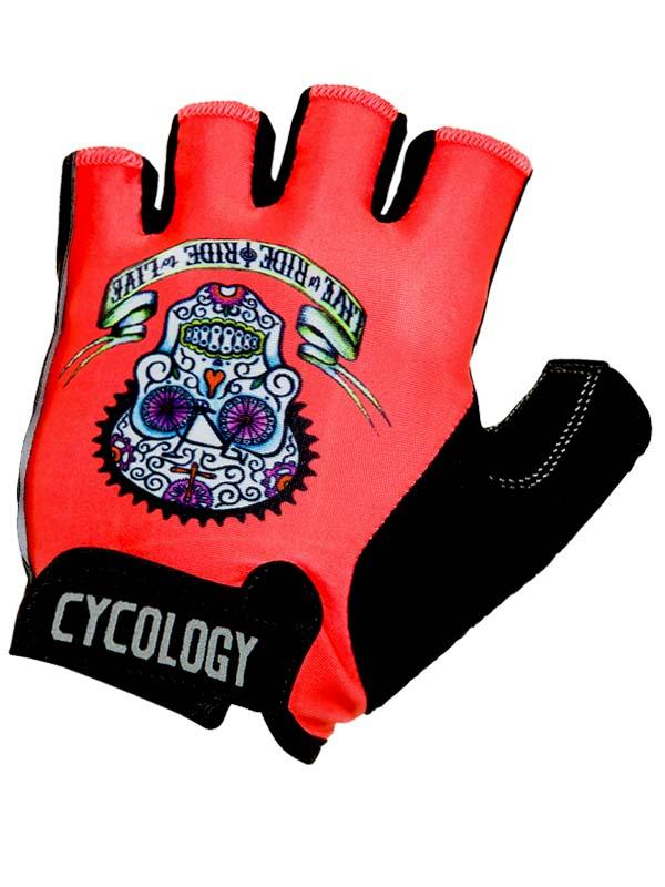 Cycology fietshandschoenen Day of the Living (rood)