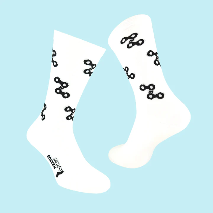 Snelle Sokken fietsketting print