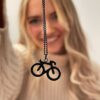 kettinkje met fiets hanger zwart 4