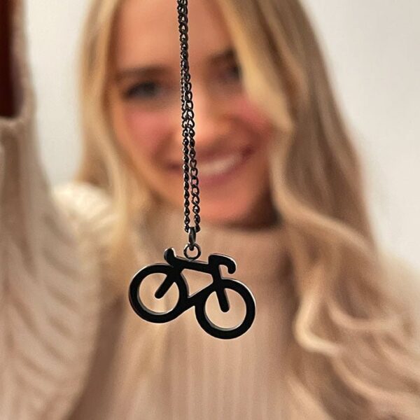 kettinkje met fiets hanger zwart 4