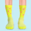 snelle sokken flamingo neon geel 1