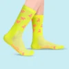 Snelle Sokken Fahrradsocken Flamingo neongelb