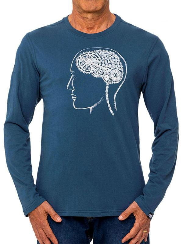Cycology longsleeve shirt: Bike Brain (blauw) - XXL