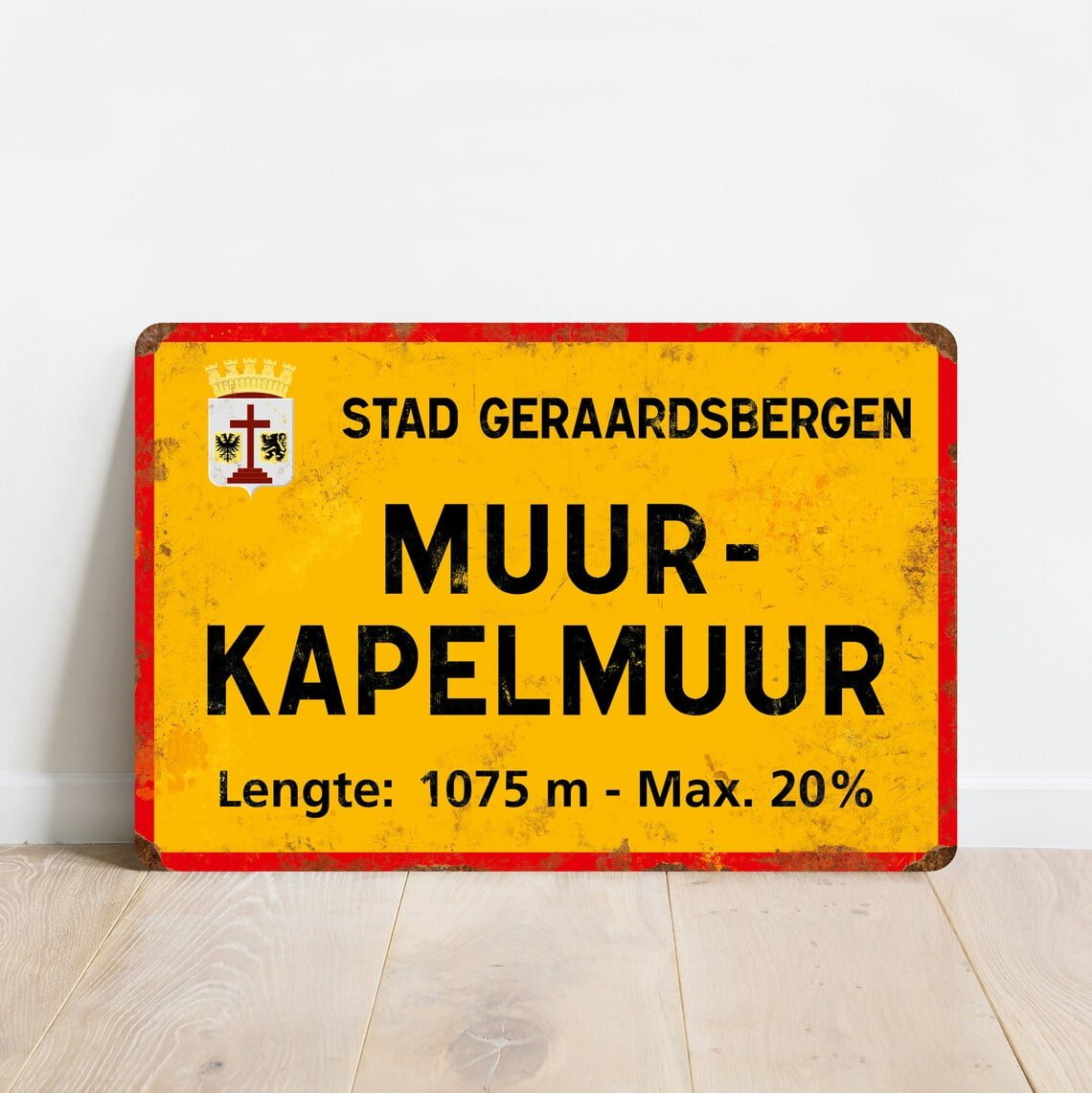 Fietsbord Muur van Geraardsbergen KOM Attack