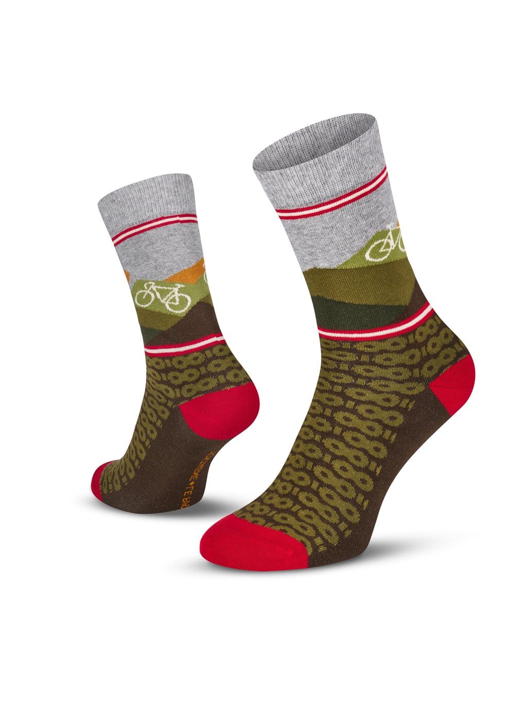 Casual sokken Mountains army green (Le Patron)
