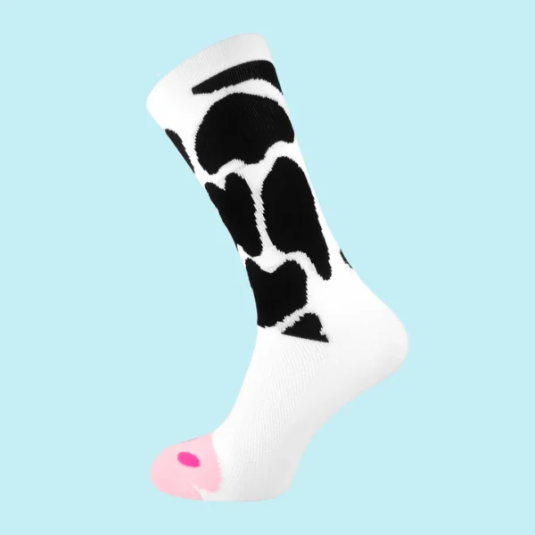 snelle sokken met koe print