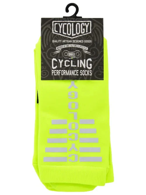 reflecterende fietssokken cycology lime