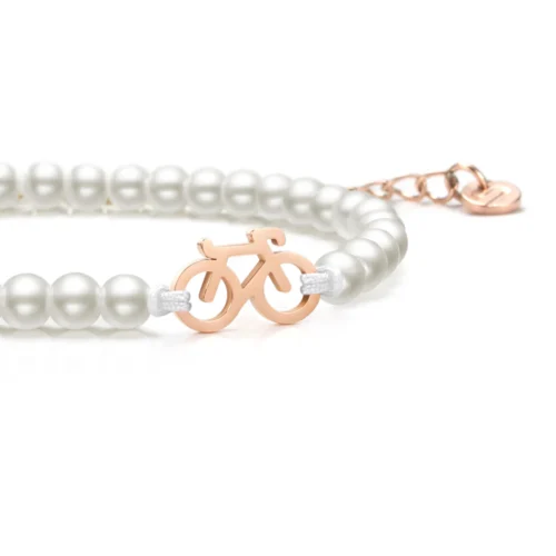 pearl rose fiets chain armbandje