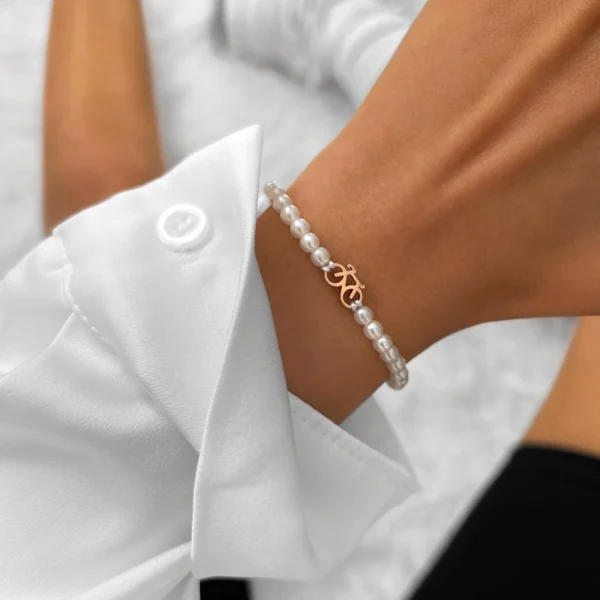pearl rose fiets chain armbandje
