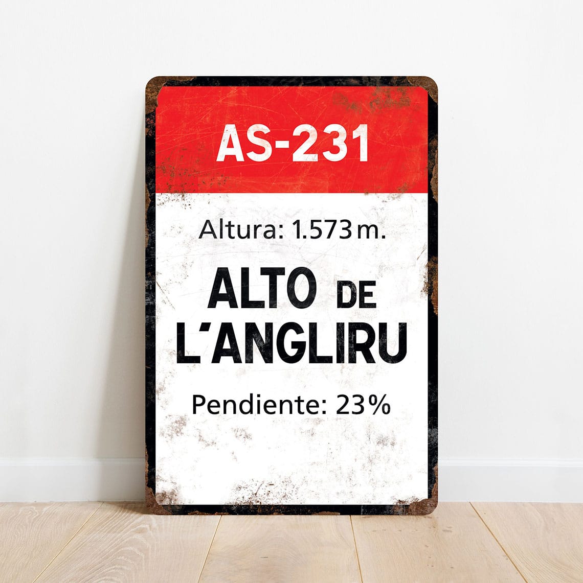 Fietsbord Alto de l'Angliru KOM Attack