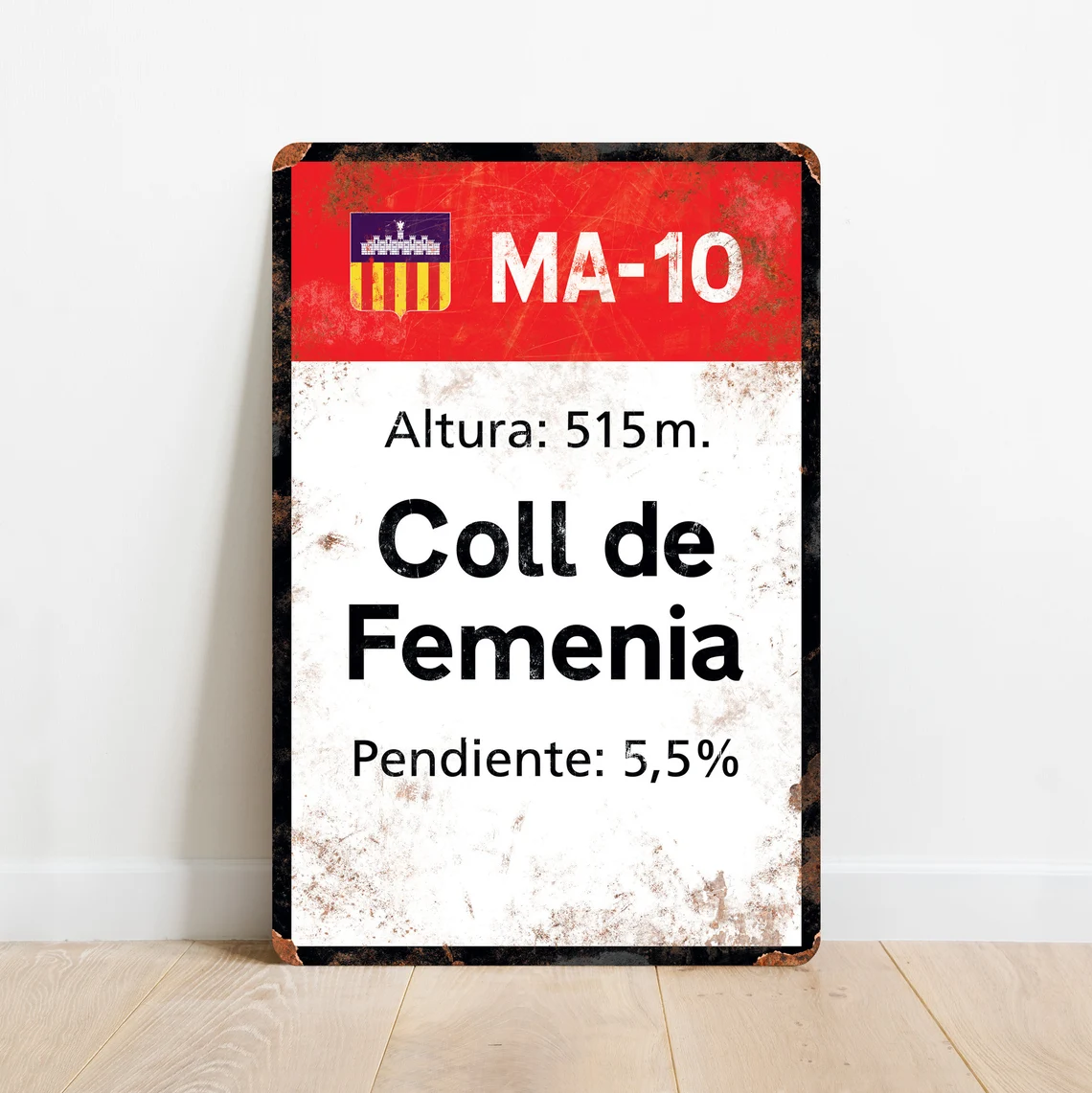 Fietsbord Coll de Femenia KOM Attack