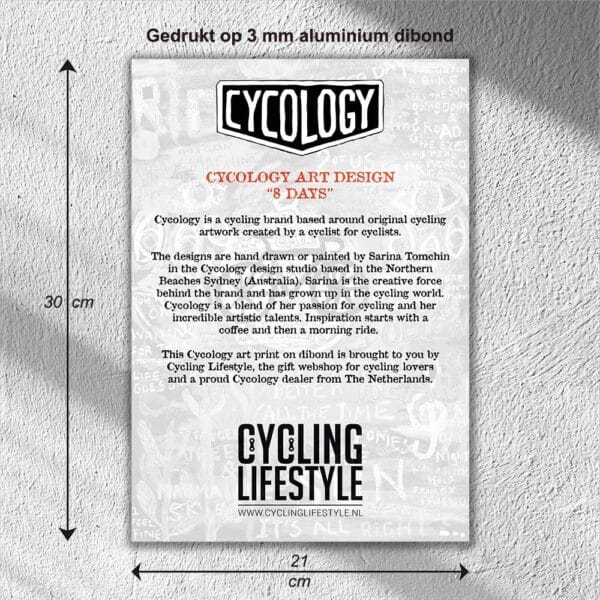 Cycology art print Days dibond