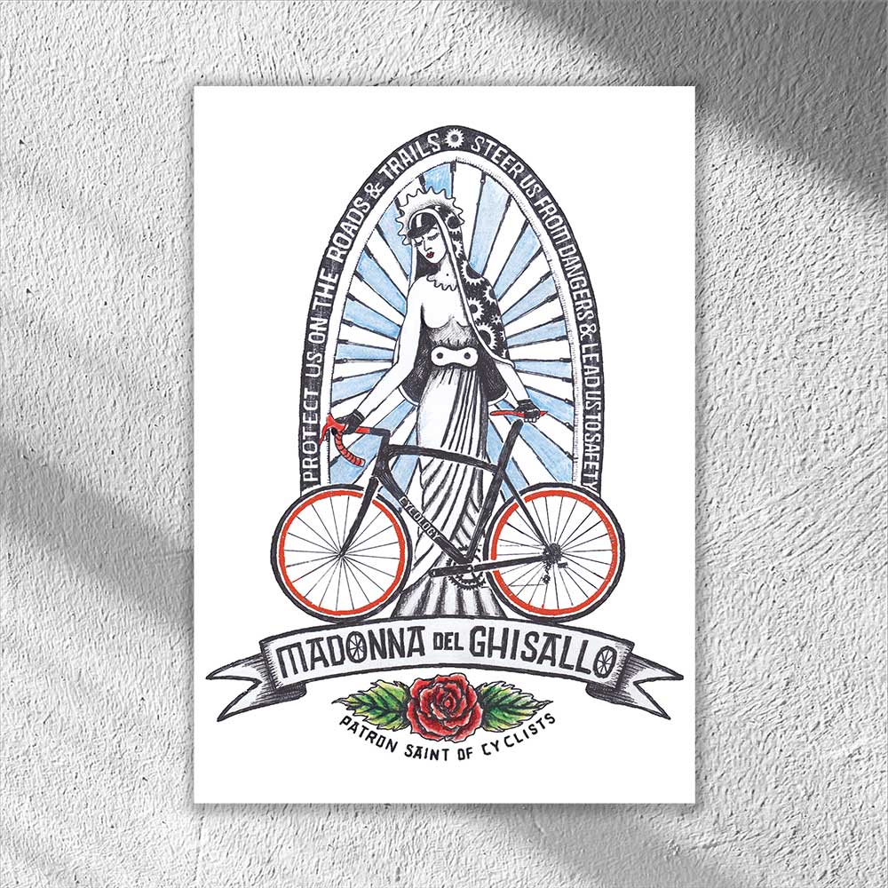Cycology Madonna del Ghisallo art print op dibond