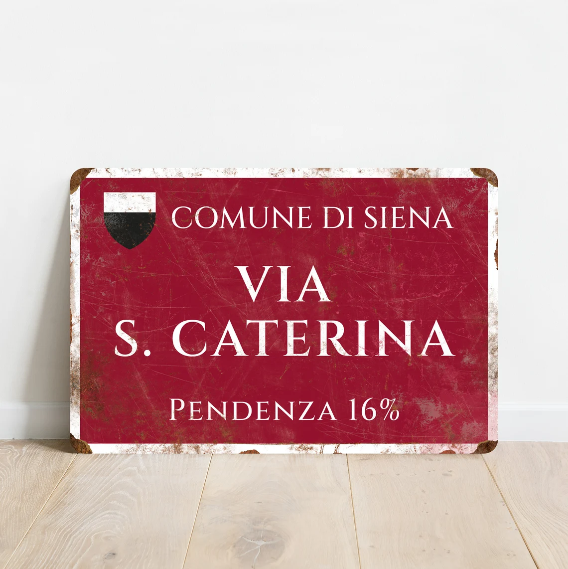 Fietsbord Via Santa Caterina Siena KOM Attack
