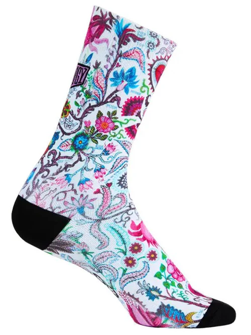 Cycology fietssokken Secret Garden white