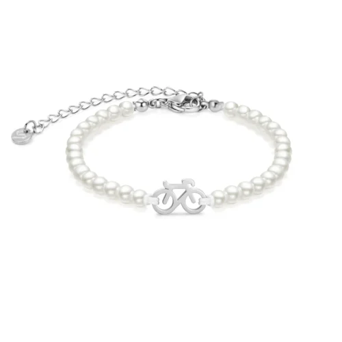 pearl fiets armbandje zilver