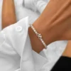 pearl silver fiets armbandje