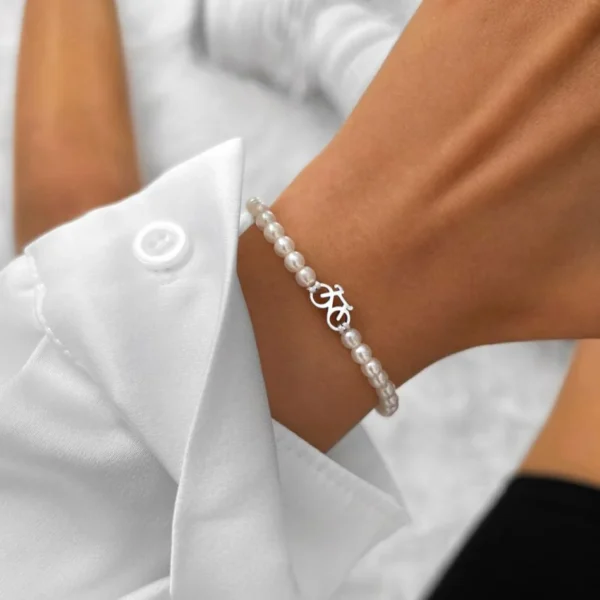 pearl silver fiets armbandje