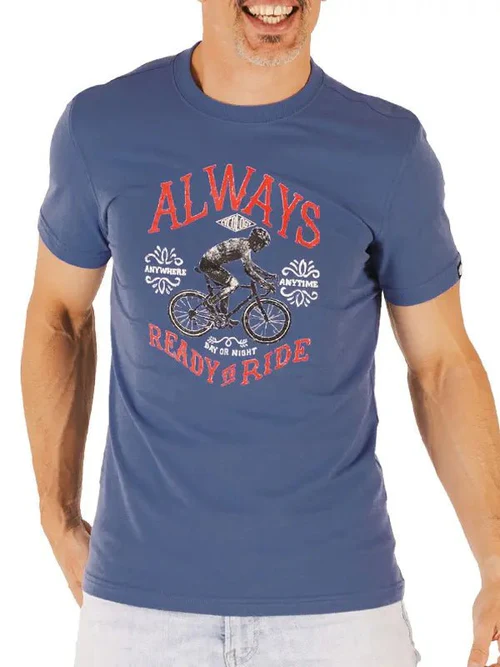Always Ready To Ride t shirt blauw