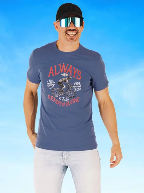 Always Ready To Ride t shirt blauw