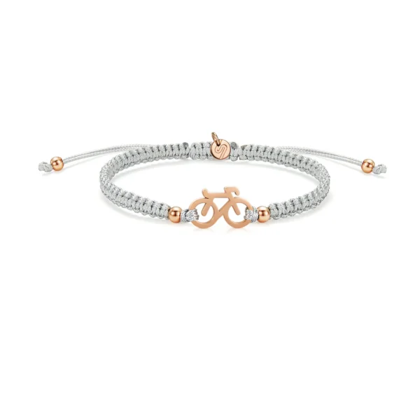 Braided fiets armbandje Sailbrace grijs rose