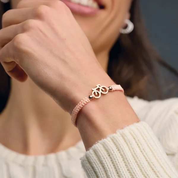 Braided fiets armbandje Sailbrace rose