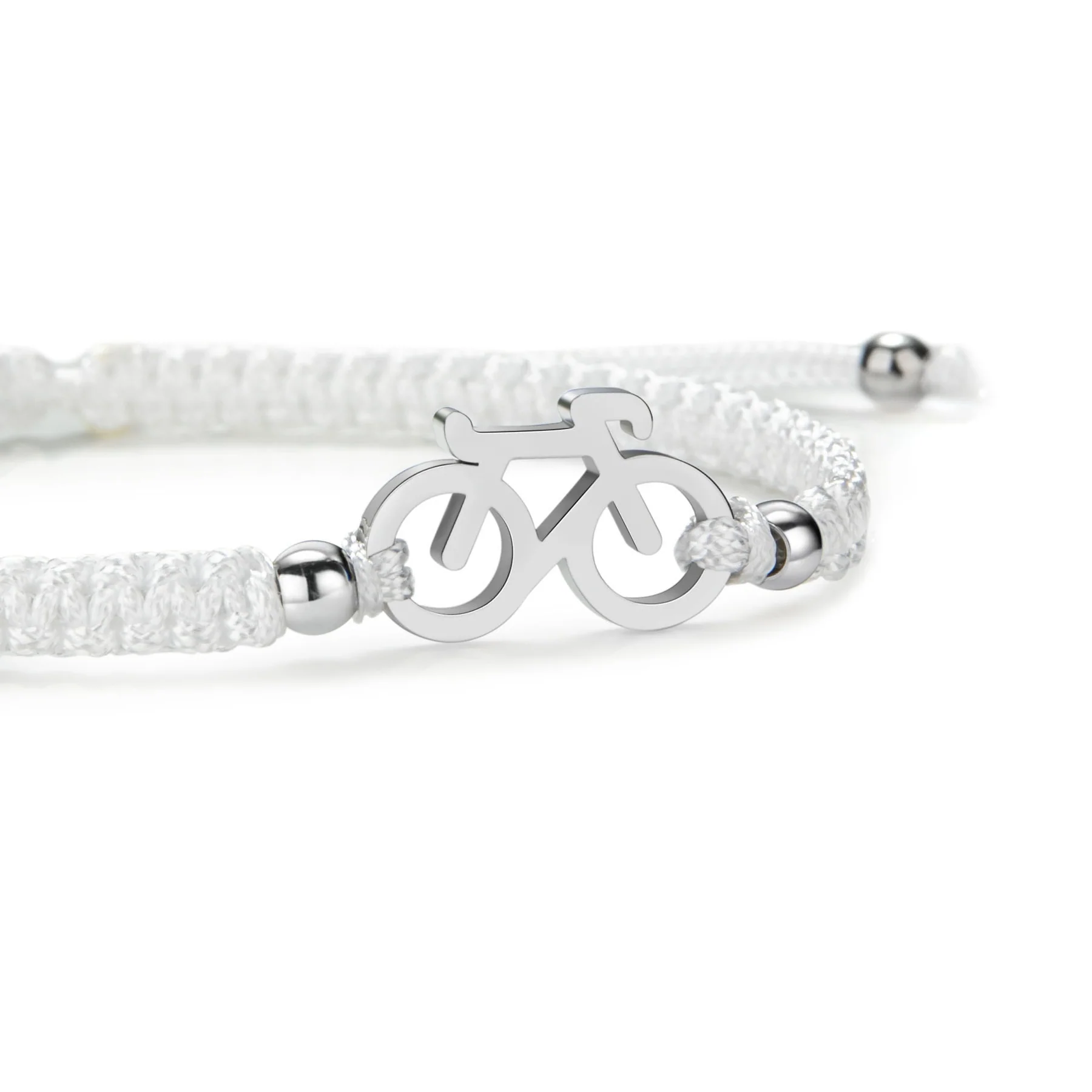 Braided Fahrrad armband Sailbrace (silber/weiß)