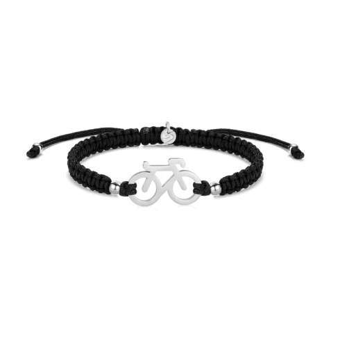 Braided fiets armbandje Sailbrace zilver