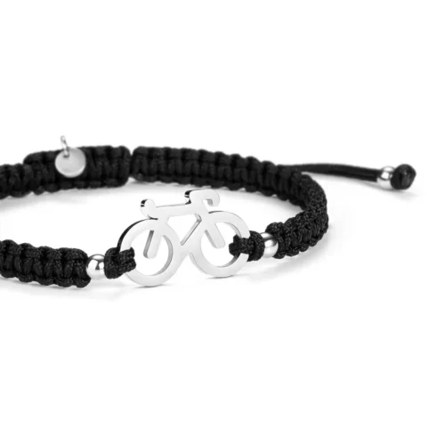 Braided fiets armbandje Sailbrace zilver