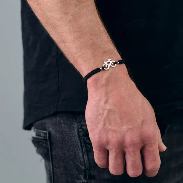 Braided fiets armbandje Sailbrace zilver