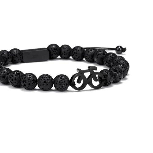 Lava Stone Fiets armband zwart