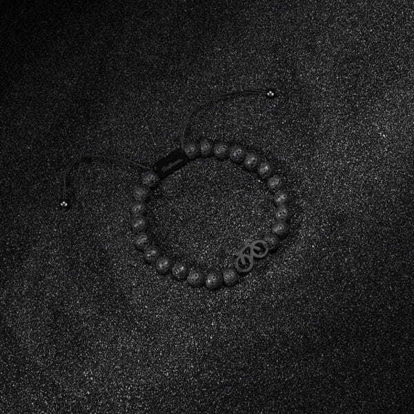 Lava Stone Fiets armband zwart