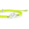 Braided fiets armbandje Sailbrace zilver neon geel