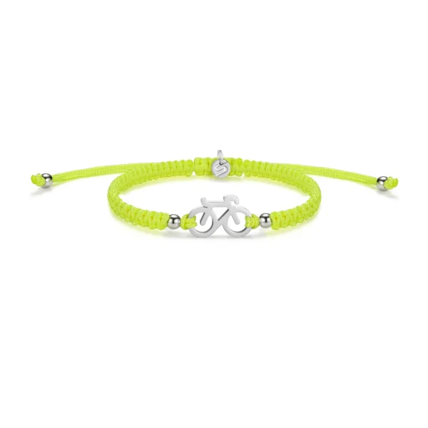 Braided fiets armbandje Sailbrace zilver neon geel