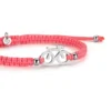 Braided fiets armbandje Sailbrace zilver roze