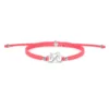 Braided fiets armbandje Sailbrace zilver roze