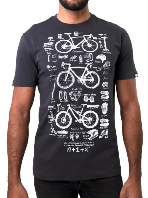 Bike Maths Charcoal T shirt Cycology