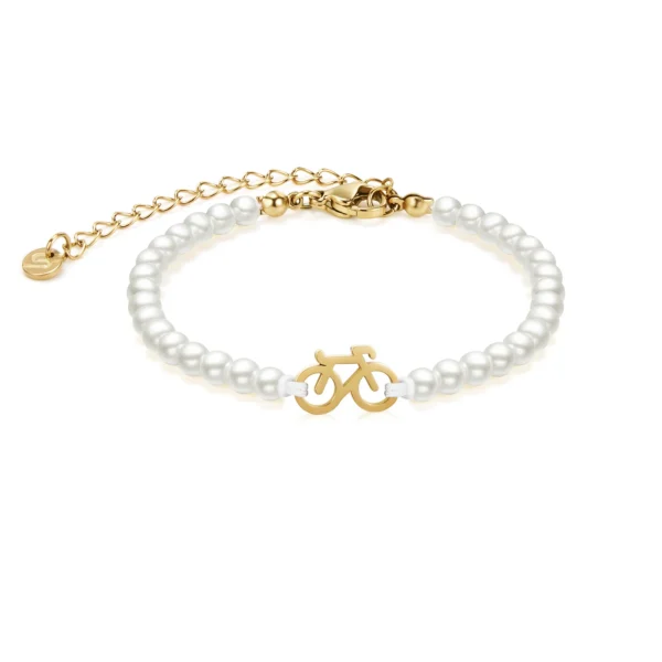 pearl gold fiets chain armbandje