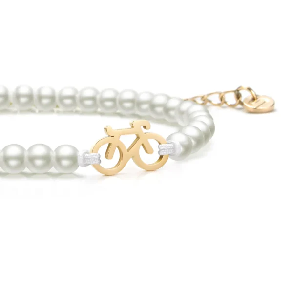 pearl gold fiets chain armbandje