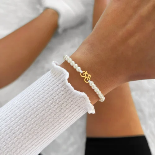 pearl gold fiets chain armbandje