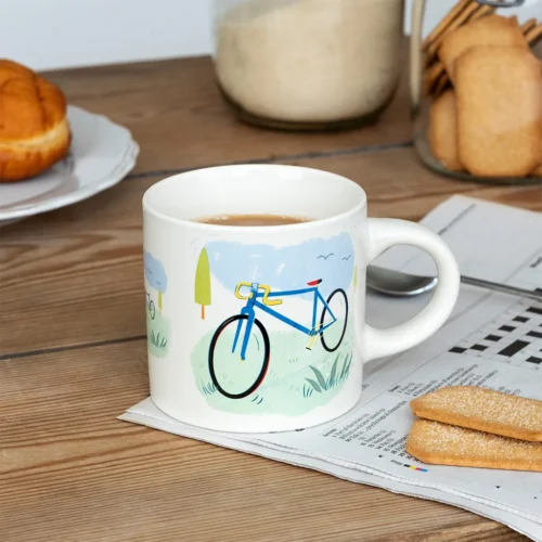 Cyclist mok racefiets