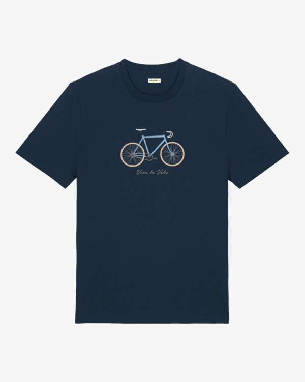 Fixie T shirt Vive le Velo Navy