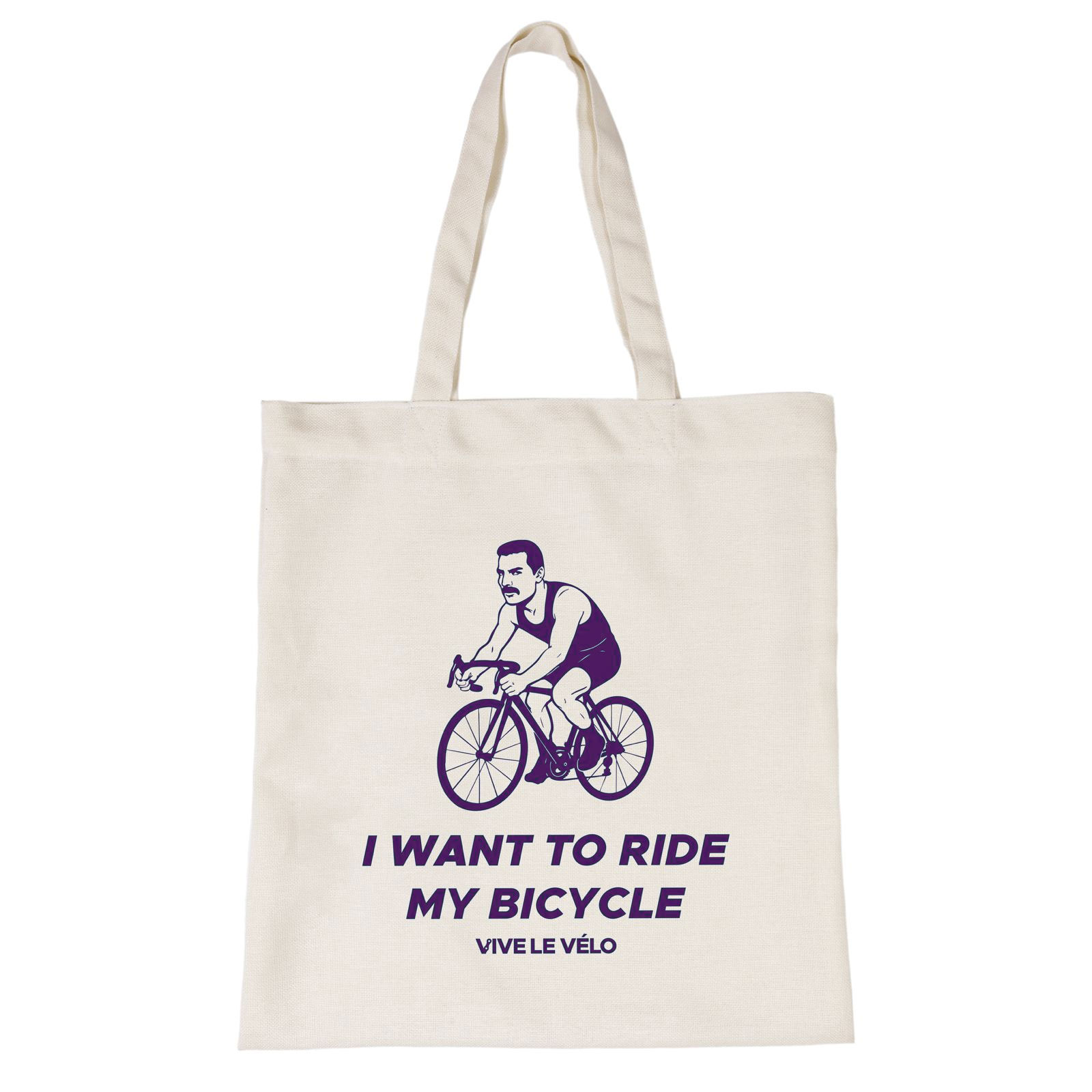 Totebag I Want to Ride My Bicycle (Vive le Vélo)