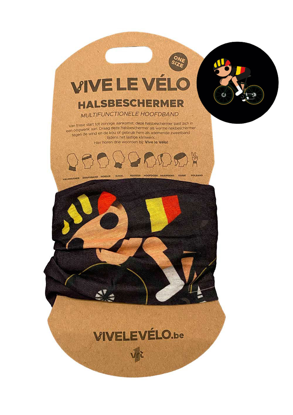 Vive le Vélo Buff - halsbeschermer Belgisch kampioen (zwart)