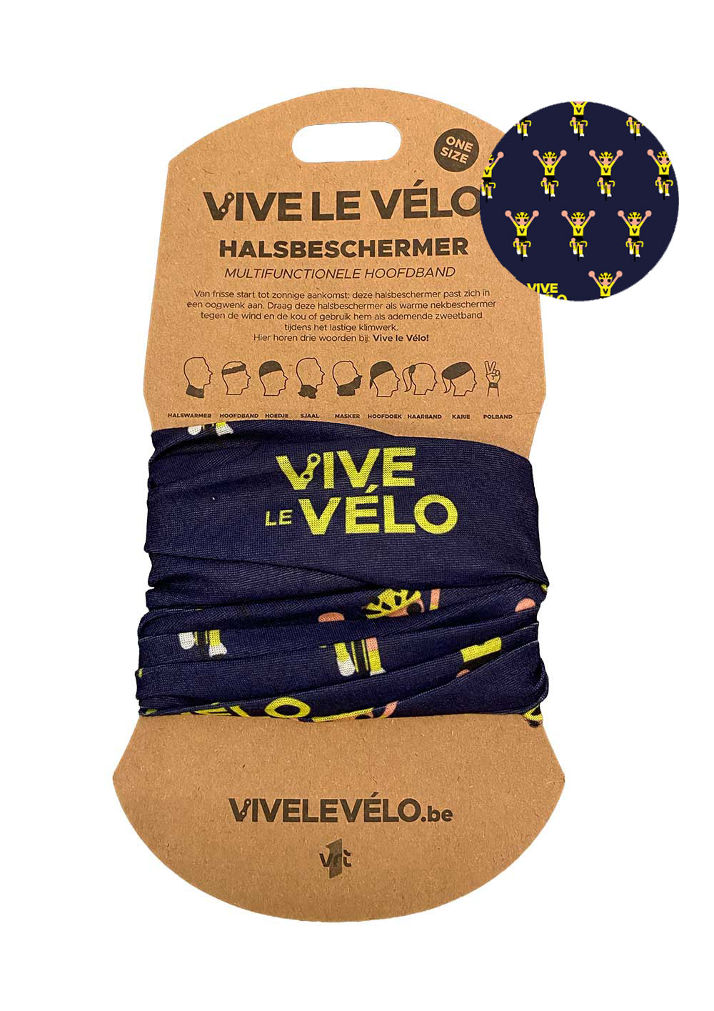 Vive le Vélo Buff - halsbeschermer Gele Trui (navy)